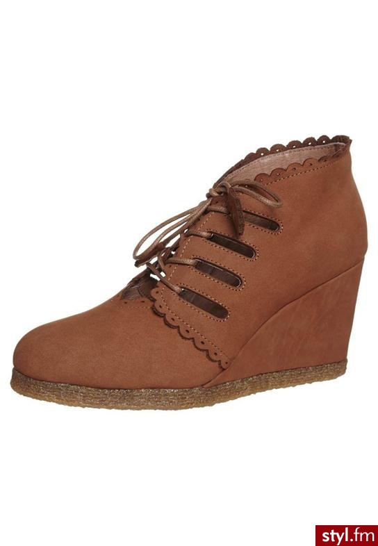 F-Troupe FTroupe SLOT EYE WEDGE Botki na obcasie brązowy (DY200 NUBUCK) - Botki Buty Moda