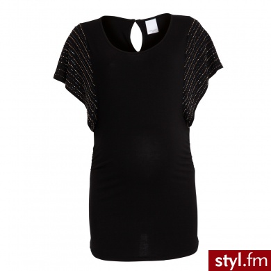 MAMA LICIOUS Bluzka dla kobiet w ciąży MAYA kolor czarny czarny - Tuniki Ciuchy Moda