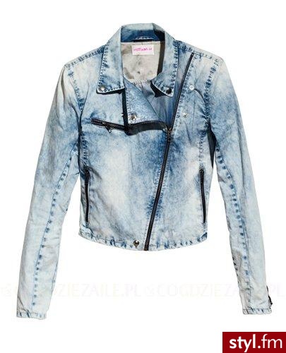 Kurtka - H&M. Jeansowa ramoneska z najnowszej kolekcji H&M. Wykonana z dekatyzowanego jeansu, z przesuniętym zapięciem na zamek i długimi rękawami. - Pozostałe Ciuchy Moda