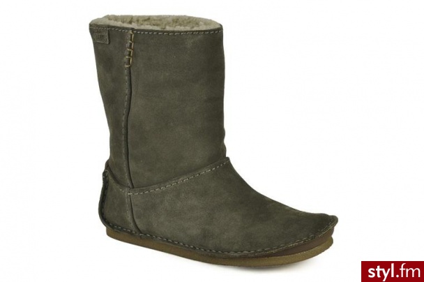 Clarks Originals PÓŁBUTY I BOTKI FARAWAY HILL BY (SZARY) (Szary) - Botki Buty Moda