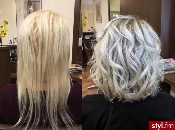 Koloryzacja w wykonaniu Urszuli. - Blond Rozpuszczone Proste Na co dzień Krótkie Fryzury