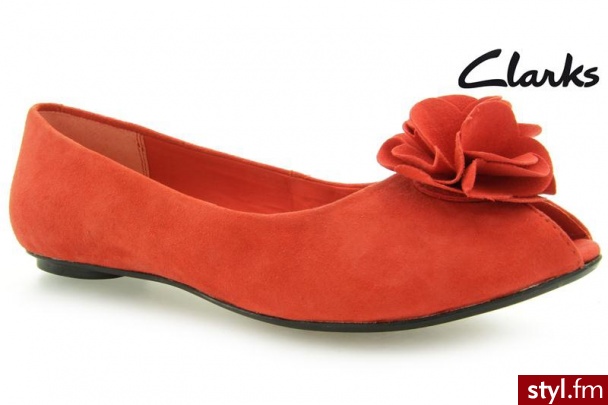 Clarks Advent Season Orange Suede - Balerinki Buty Moda