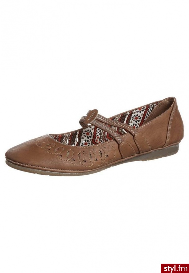 Anna Field Baleriny z zapięciem brązowy - Balerinki Buty Moda