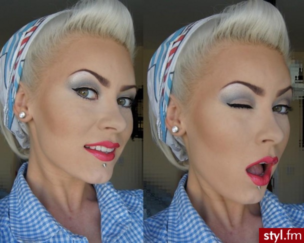 Pin up Girl - Blond Upięcie Proste Na co dzień Średnie Fryzury