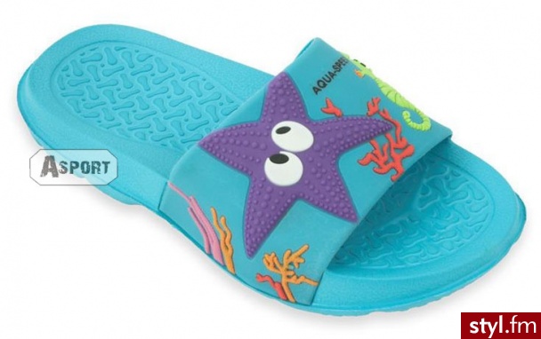 Dziecięce klapki basenowe STAR niebieskie Aqua-Speed - Klapki Buty Moda
