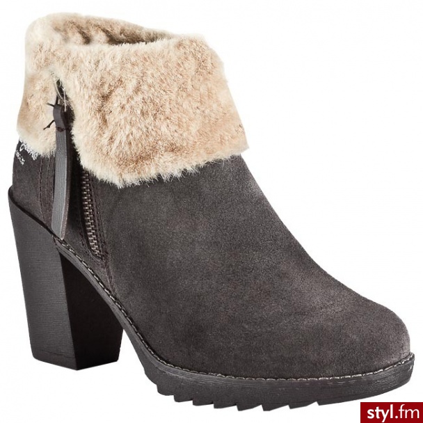 Pepe Jeans BOTKI PFS10729 898 SZARY (SKÓRA ZAMSZOWA) (skóra zamszowa) - Botki Buty Moda