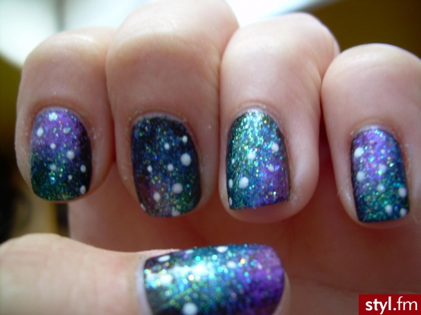 galaxy nails :) - Naturalne Paznokcie