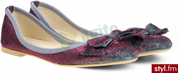 VENEzIA Baleriny sofia brokatowe fioletowe 349680 - Balerinki Buty Moda