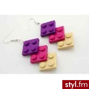 Kolczyki - klocki lego . ; - DD - Pozostałe Dodatki Moda