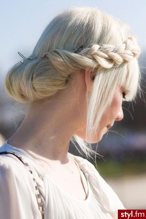 Blond Warkocze Proste z grzywką Na co dzień Długie Fryzury