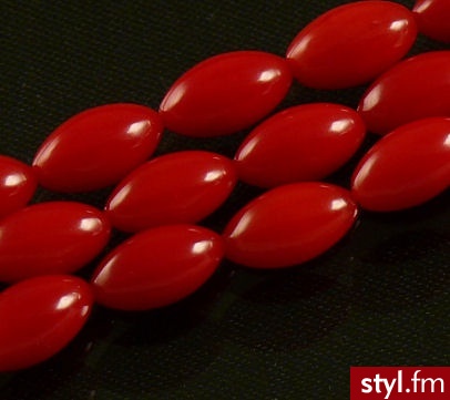 Koral Naturalny Oliwki 5/10mm Czerwony - Korale Biżuteria Moda