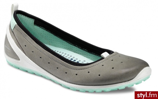 Biom Litle Warm Grey/Emerald - Balerinki Buty Moda