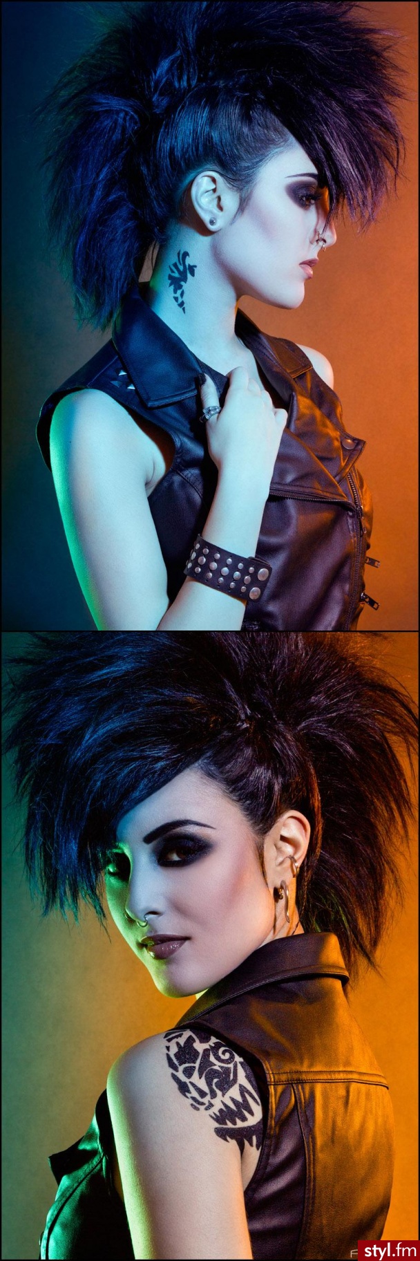 Czarne Punk Rock Alternatywne Średnie Fryzury