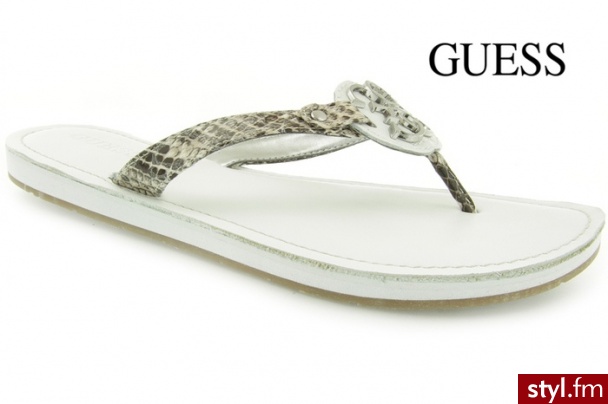 Guess ZOHARA2 THONG INFRADITO LEATH NATUR - Klapki Buty Moda