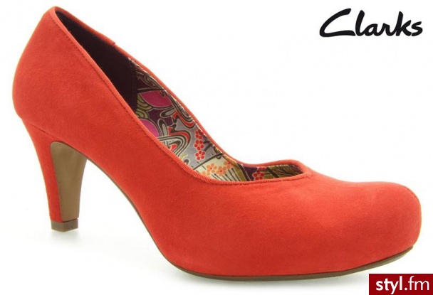 Clarks Chorus Voice Orange Suede - Czółenka Buty Moda