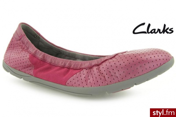 Clarks Illya Shine Fuchsia Leather - Balerinki Buty Moda