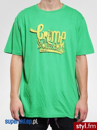 Creme T-SHIRT SKATEBOARDS (KELLY GREEN) S - Pozostałe Buty Moda