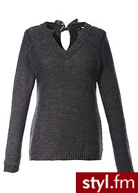 Bonprix Sweter z metaliczną nitką szary melanż 914022_17208 - Swetry Ciuchy Moda
