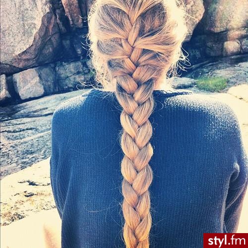 Blond Warkocze Proste Na co dzień Długie Fryzury