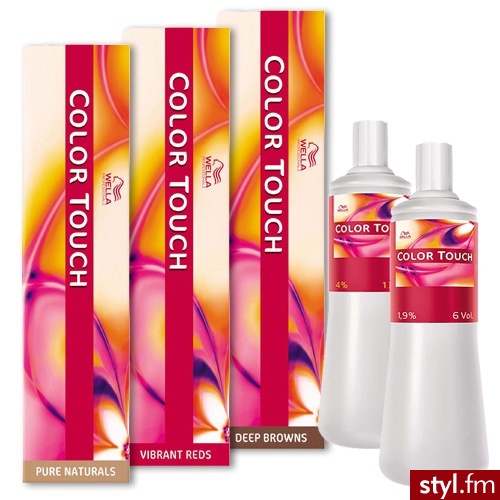 Wella Color Touch zestaw do koloryzacji: krem tonujący bez amoniaku 60 ml + emulsja utleniająca 120 ml - Emu Buty Moda