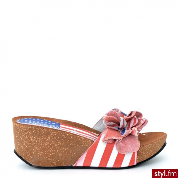 Venezia KLAPKI NA KOTURNIE 103 AMERICA - Klapki Buty Moda
