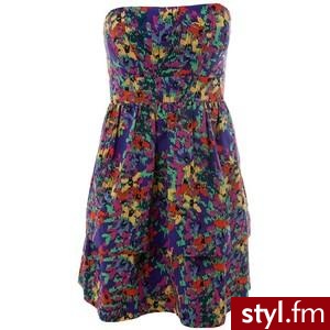SHOSHANNA STRAPLESS POOF DRESS MULTI SILK/COTTON 913 - Polyvore. Pobrano ze strony: http://www.polyvore.com/shoshanna_strapless_poof_dress_multi/thing?id=18672311 - Pozostałe Ciuchy Moda
