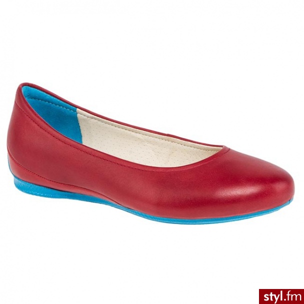 ECCO Baleriny Angel 23903301065 Brick Czerwony (Brick) - Balerinki Buty Moda