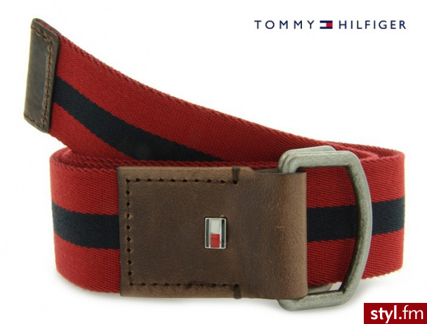 TOMMY HILFIGER DARIO STP BELT APPLE RED - Paski Dodatki Moda