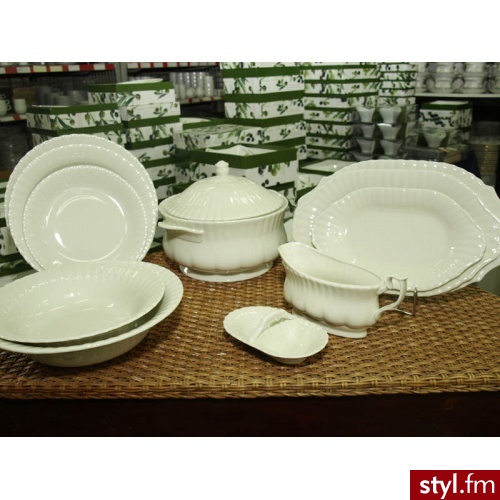 Porcelana chodzież serwis obiadowy 12 os 44 el iwona ecru 1000 - Pozostałe Biżuteria Moda