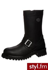 Harley Davidson EVAN Botki kowbojki i motocyklowe czarny D96004 - Botki Buty Moda