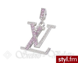 Violette Srebrna zawieszka literki LV z cyrkoniami P1188 - Wisiorki Biżuteria Moda