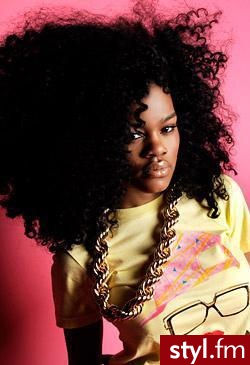 Teyana Taylor. Ta to dopiero ma włosy :P - Kręcone Na co dzień Średnie Fryzury