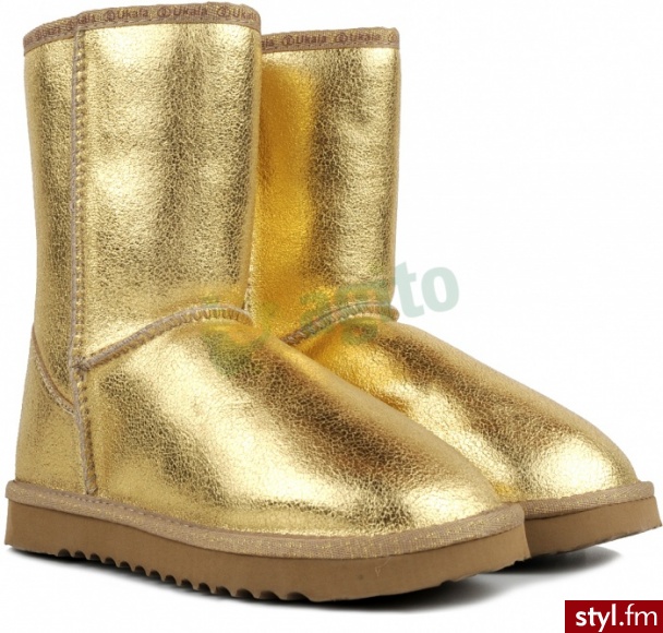 UKALA BY E Kozaki evie low złote 465732 - Kozaki Buty Moda