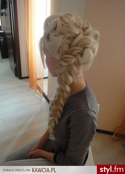Blond Warkocze Kręcone Ślubne Długie Fryzury