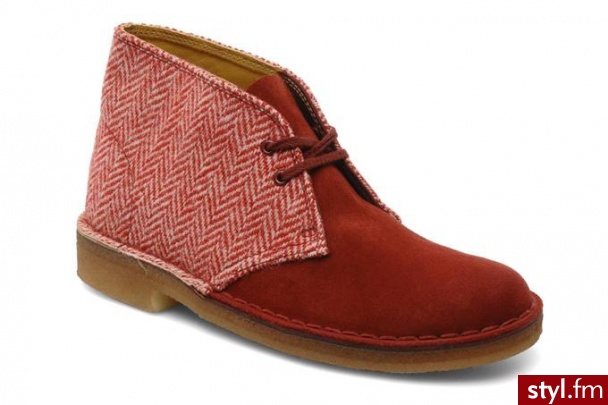 Clarks Originals Półbuty i botki Desert Boot W Czerwony - Botki Buty Moda