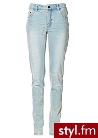 Bonprix Dżinsy jasnoniebieski bleached used 950911_17416 Odcienie niebieskiego - Jeansy Spodnie Moda