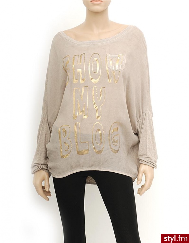 Unisono BLUZKA 1443A BEIG SH - Bluzki Ciuchy Moda
