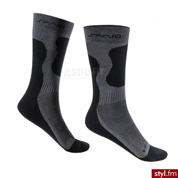 Spaio Skarpety turystyczne trekkingowe antybakteryjne przędza bambusowa 75% BAMBOO (spaio-bamboo-dgrey/blk) - Pozostałe Buty Moda