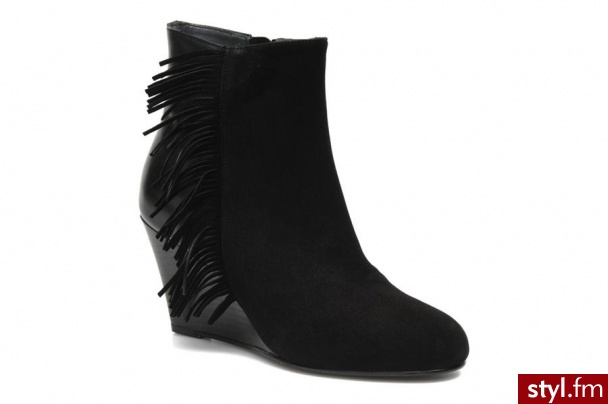 Jonak PÓŁBUTY I BOTKI AXIS BY (Czarny) - Botki Buty Moda