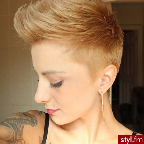 Blond Irokez damski Proste Na co dzień Krótkie Fryzury