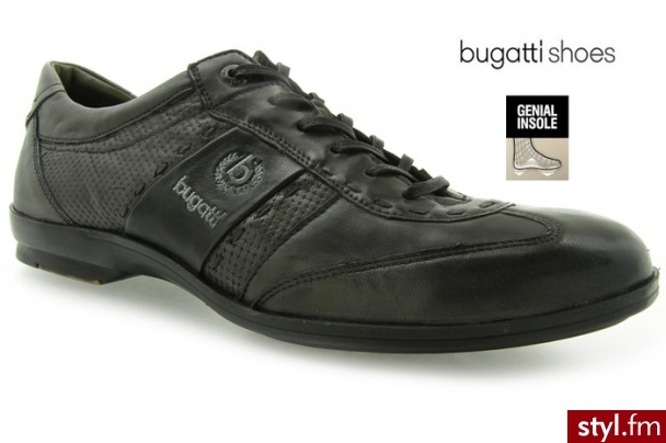 Bugatti Shoes PÓŁBUTY BUGATTI NEVIO GOAT GREY BLACK - Półbuty Buty Moda