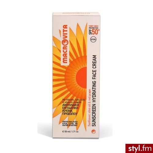 MACROVITA SUNSCREEN HYDRATING FACE CREAM SPF50+ z bio słonecznikiem bio oliwą z oliwek i bio czerwonymi winogronami nawilżający krem z filtrem do opal - Emu Buty Moda