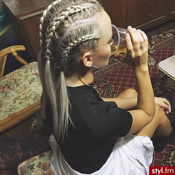 Blond Warkocze Proste Na co dzień Długie Fryzury