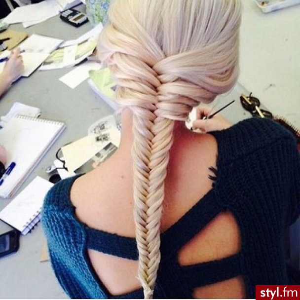 Blond Warkocze Proste Na co dzień Długie Fryzury