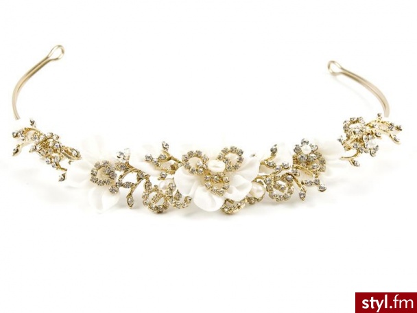 Iloko DIADEM TIARA NOWA KOLEKCJA śLUB W5-067 złoty - Bolerka Okrycia Moda