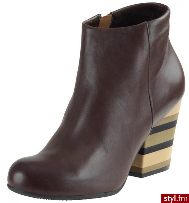 Ryłko Botki W9VI7B Ciemnobrązowe Y84 - Botki Buty Moda