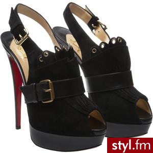 Christian Louboutin Suede and Leather Jem Sling Back Sandal - Polyvore. Pobrano ze strony: http://www.polyvore.com/christian_louboutin_suede_leather_jem/thing?id=25085292 - Pozostałe Buty Moda