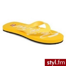 Quiksilver Klapki męskie ECHO SCRIPT żółte roz.44 - Klapki Buty Moda