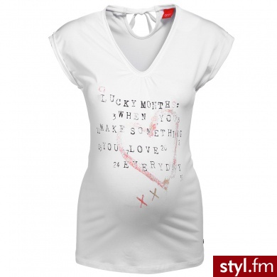 ESPRIT Bluzka z krótkim rękawkiem dla kobiet w ciąży white - Tuniki Ciuchy Moda