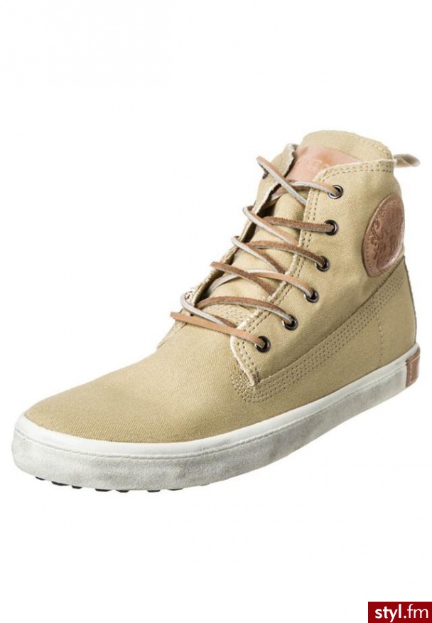 Blackstone Botki sznurowane beżowy - Botki Buty Moda